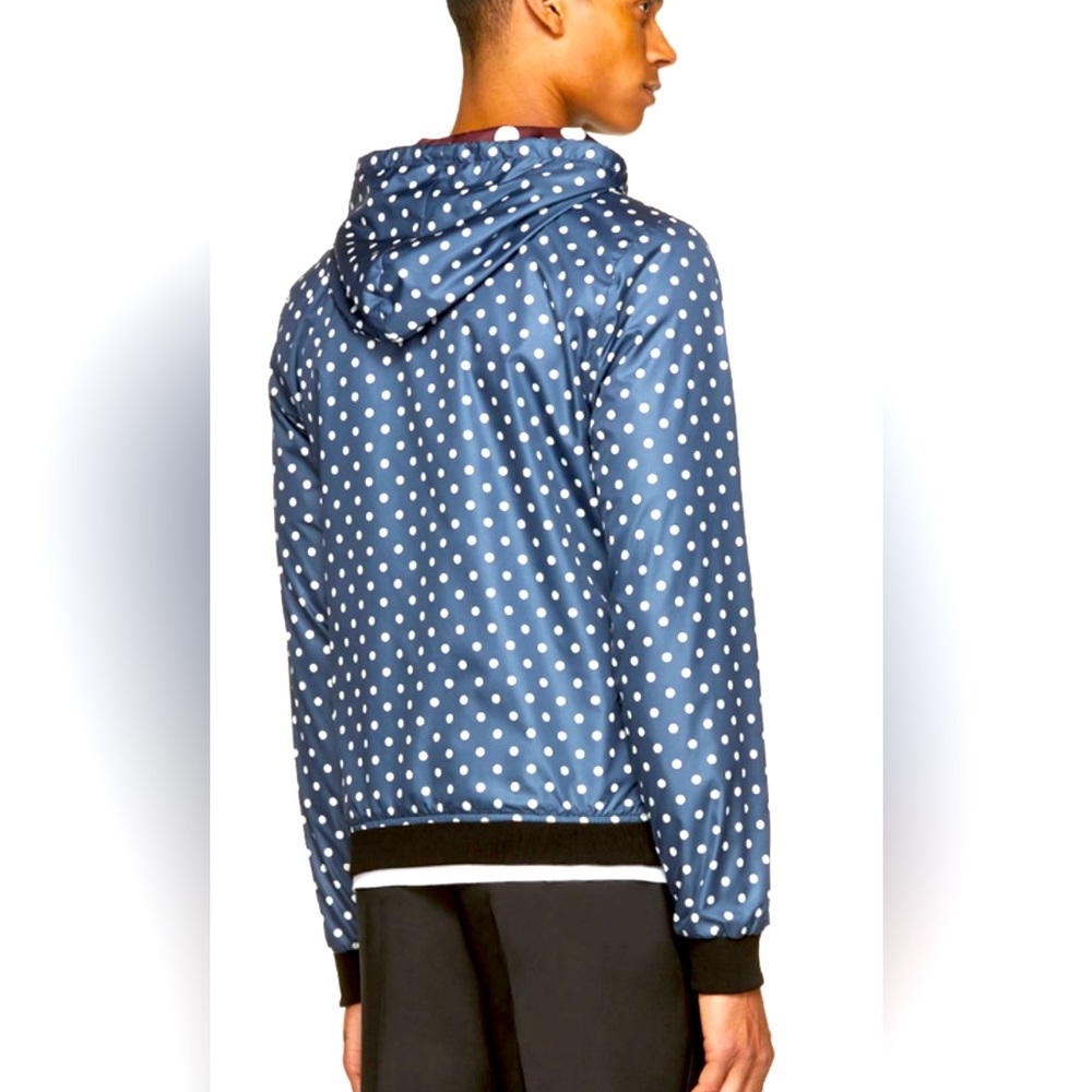 Navy polka dots reversible windbreaker Dolce & Gabbana, NEW never worn